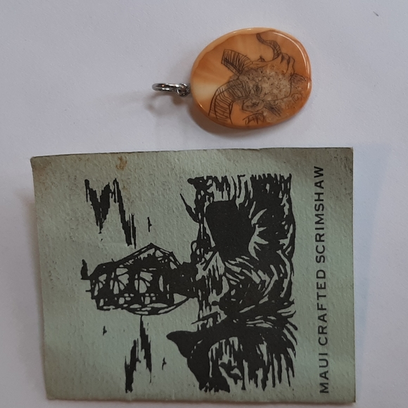 Scrimshaw Rams Head  pendant - Picture 3 of 5